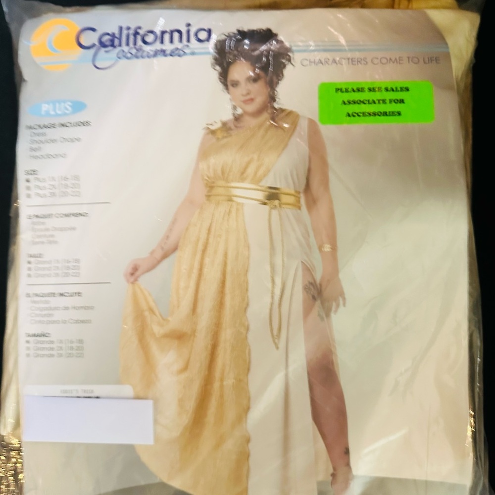 New Plus Size (XL) Golden Goddess Halloween Costume